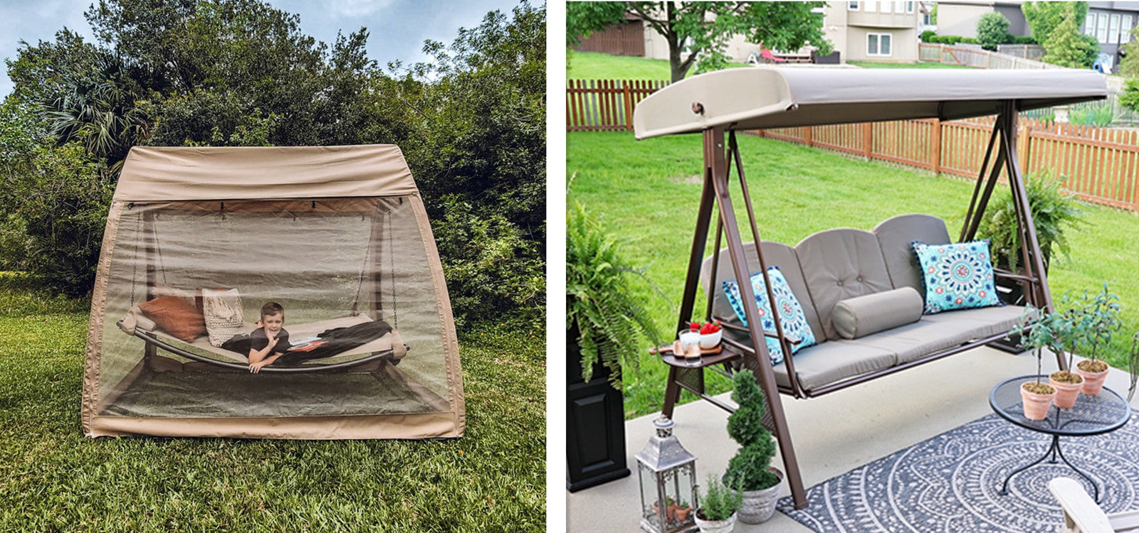 Abba patio outdoor canopy cover hanging swing hammock with mosquito net Clearance