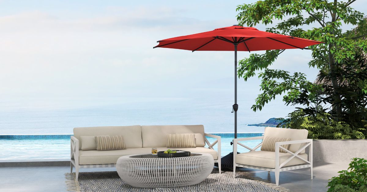best patio sun umbrellas Tropishade 631W24 Commercial 9 ft. Antique White Umbrella is Perfect for Cafes and Restaurants : Patio, Lawn & Garden 35.43*35.43 inch Upright Tube 6 Best Outdoor Patio Umbrellas