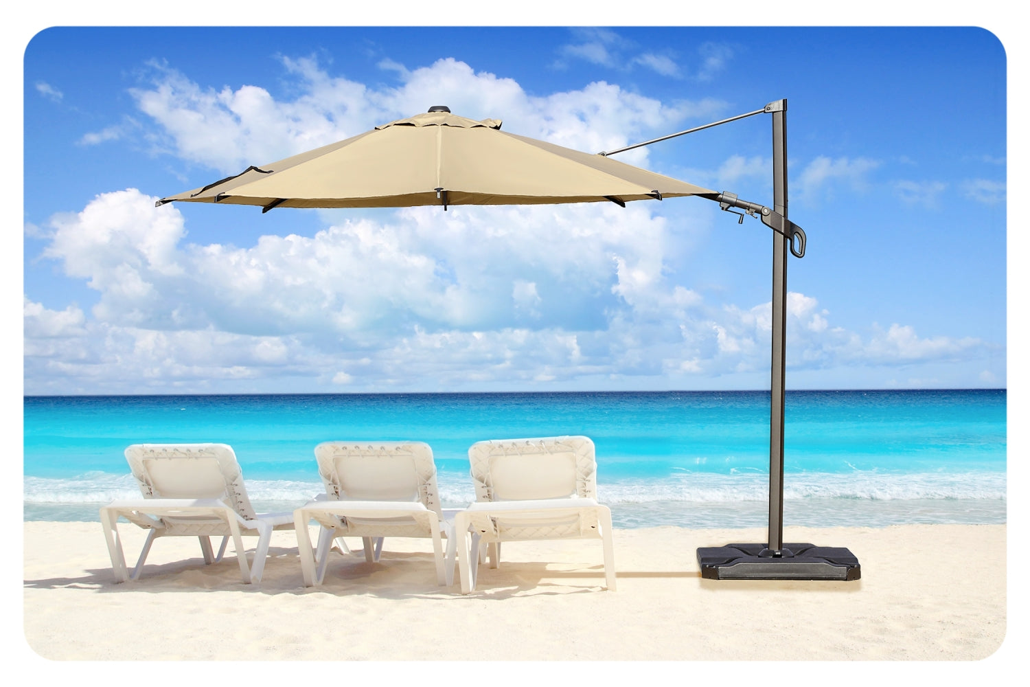 abba patio beach umbrella 9FT Lyon Outdoor Patio Outdoor Table Umbrella with Push Button Tilt and Crank Market Umbrella 8 Sturdy Ribs UV Protection Waterproof for Garden Deck Backyard Pool, Navy Blue Umbrellas by Abba Patio Lyon | 9ft Market Umbrella