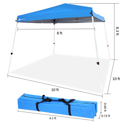 8'x8'/10'x10'Slant-leg, Foldable Pop-up Canopy
