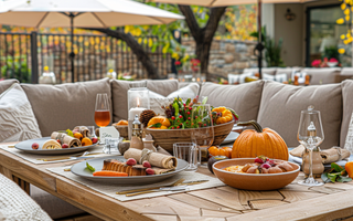 enjoy-fall-food-time-under-patio-umbrella