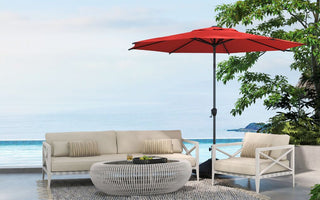 red stylish patio umbrella