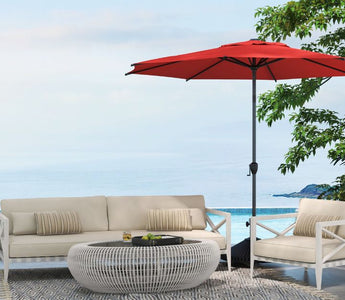 red stylish patio umbrella
