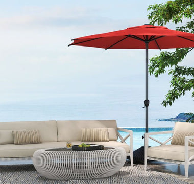 red stylish patio umbrella