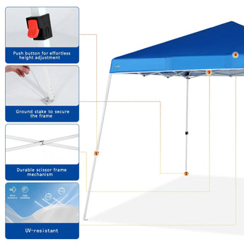 10 x 10 Easy-up Canopy with Slant Leg - Abba Patio