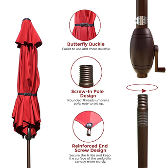 abba patio 9x11 umbrella Lyon 2023| 9 Feet Patio Umbrella With Push Button Tilt and Crank – Abba Patio