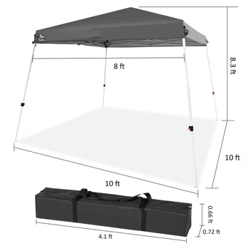 10x10 Slant-leg, Foldable Pop-up Canopy - Abba Patio