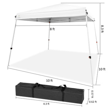 10x10 Slant-leg, Foldable Pop-up Canopy - Abba Patio
