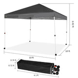 10'x10' Srtaight Leg, Pop & Easy Up Canopy with 4 Wheels - Abba Patio