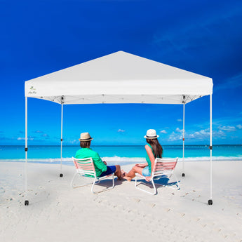 10'x10' Srtaight Leg, Pop & Easy Up Canopy with 4 Wheels - Abba Patio