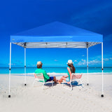 10'x10' Srtaight Leg, Pop & Easy Up Canopy with 4 Wheels - Abba Patio