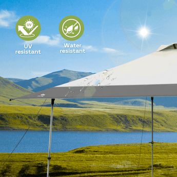 13 x 13 Pop-up Outdoor Canopy | Large Space with 4-wheel Portability - Abba Patio