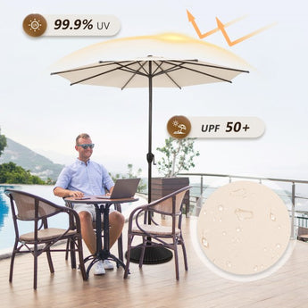9 market umbrella see more by abba patio 9FT Lyon Outdoor Patio Outdoor Table Umbrella with Push Button Tilt and Crank Umbrella 8 Sturdy Ribs UV Protection Waterproof for Garden Deck Backyard Pool Dark Red Very suitable for terraces Lyon | 9ft Market Umbrella