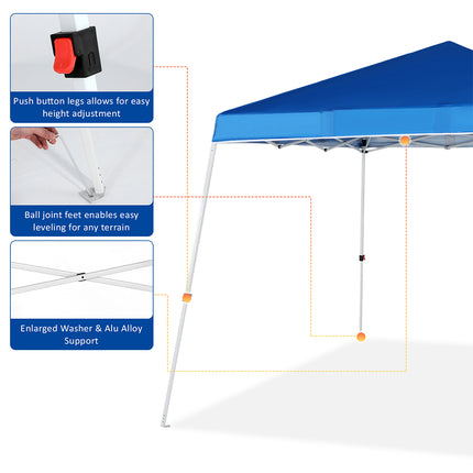 Foldable & Easy-opening Pop-up Canopy with Slant Leg / With No Wheels