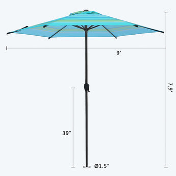 abba patio 9 ft umbrella striped flag Lyon