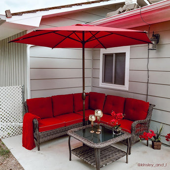 abba patio outdoor patio umbrella 9 feet Lyon 2023| 9 Feet Patio Umbrella With Push Button Tilt and Crank – Abba Patio