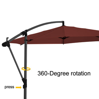 abba patio 10-feet offset cantilever outdoor hanging patio umbrella Malta 10ft Cantilever Umbrella