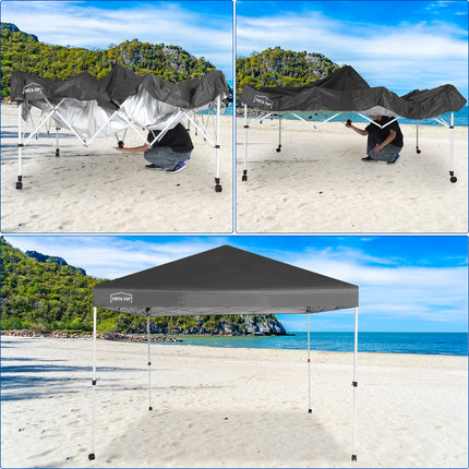 10'x10' right-leg, foldable pop-up easy-opening, with 4 wheels