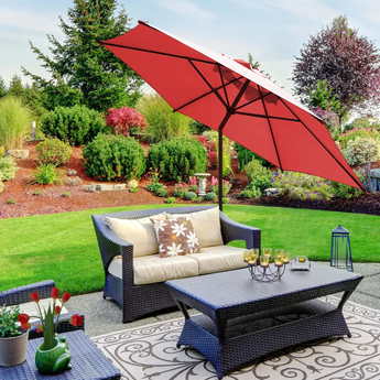 ellimgton 9 ft tiltable patio umbrella Lyon 2023| 9 Feet Patio Umbrella With Push Button Tilt and Crank – Abba Patio