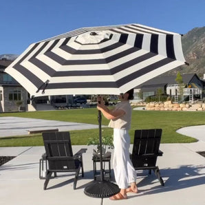 Lyon 9FT Umbrella & Flower Base
