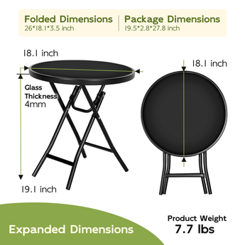 Abba Patio Foldable Side Table for Any Space - Abba Patio