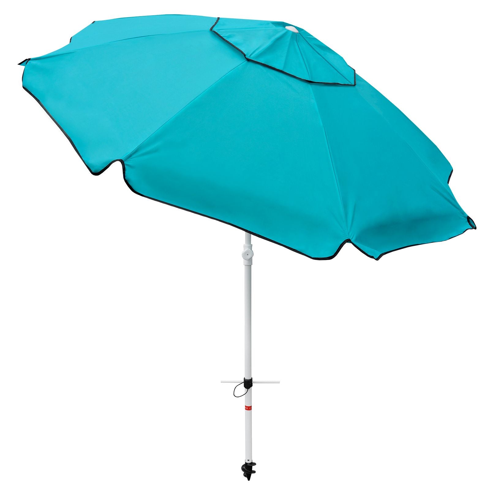 abba patio 7 feet beach umbrella Abba Patio 7 Feet Beach Umbrella with Sand Anchor, Push Button Tilt and Carry Bag Multicolor