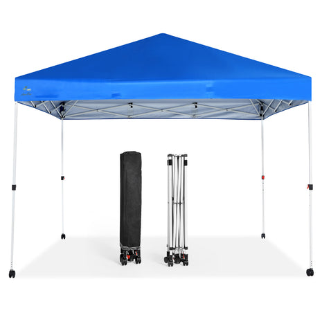10'x10' Srtaight Leg, Pop & Easy Up Canopy with 4 Wheels