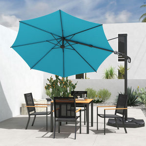 Bundle | Dining Table & Vienna Cantilever Umbrella with Base - Abba Patio