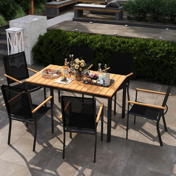 Bundle | Dining Table & Vienna Cantilever Umbrella with Base - Abba Patio