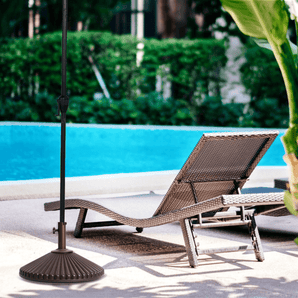 Bundle| Lyon 11FT Market Umbrella with Compatible Base - Abba Patio