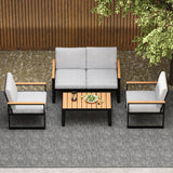 Bundle | Outdoor Sofa & Dining Table Set - Abba Patio