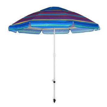 Abba Patio 7 Feet Beach Umbrella with Sand Anchor, Push Button Tilt and Carry Bag Multicolor