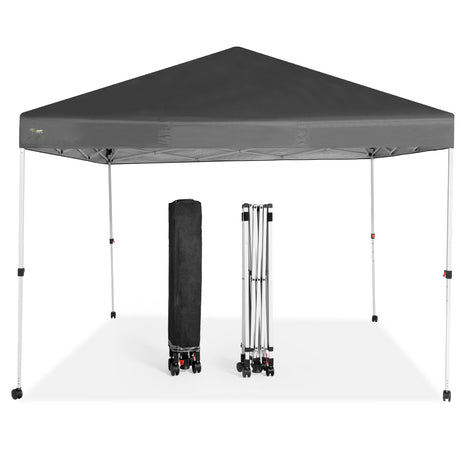 10'x10' Srtaight Leg, Pop & Easy Up Canopy with 4 Wheels