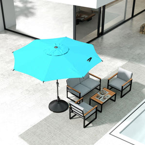 Lyon 9FT Umbrella & Flower Base