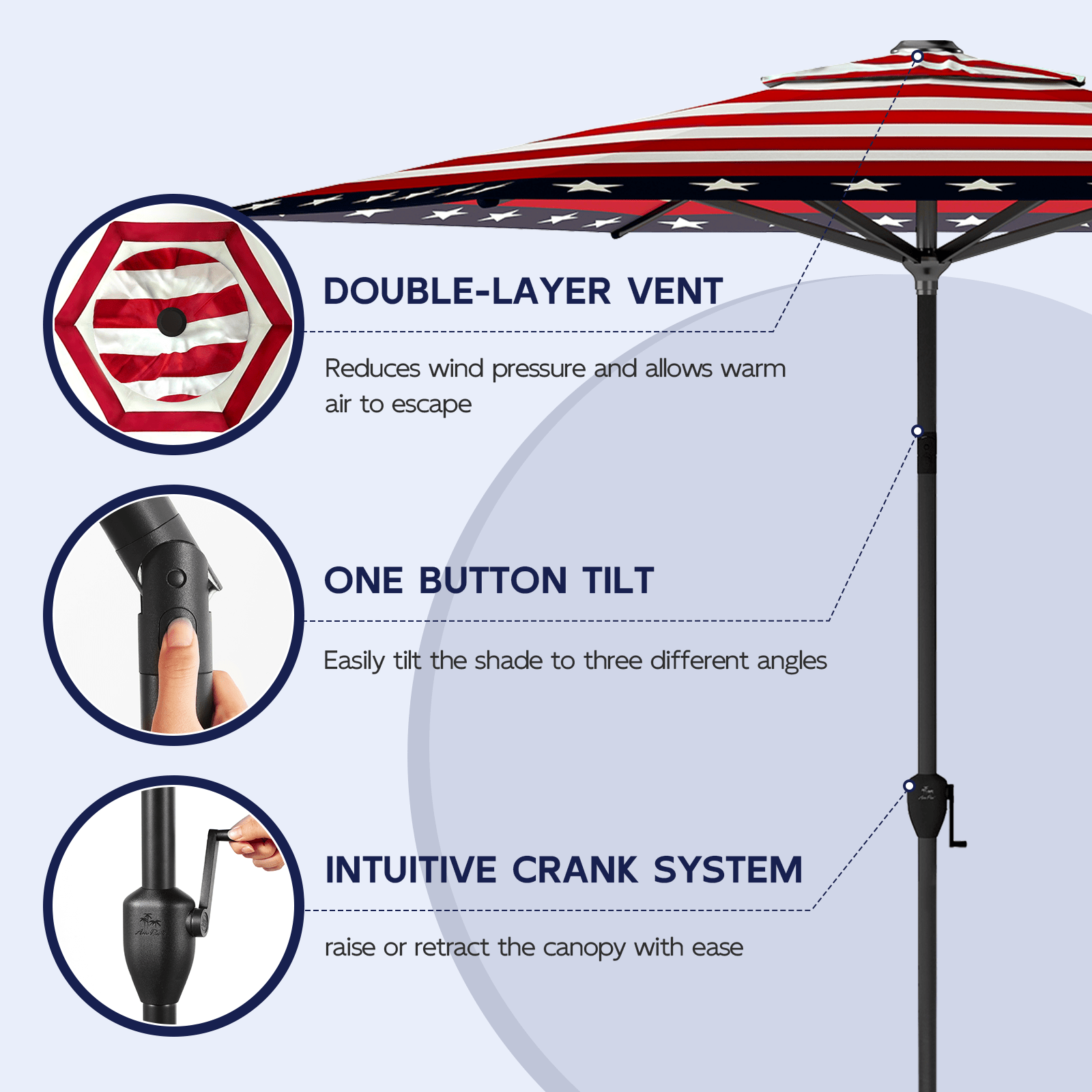 Lyon | 9ft Market Umbrella - Abba Patio