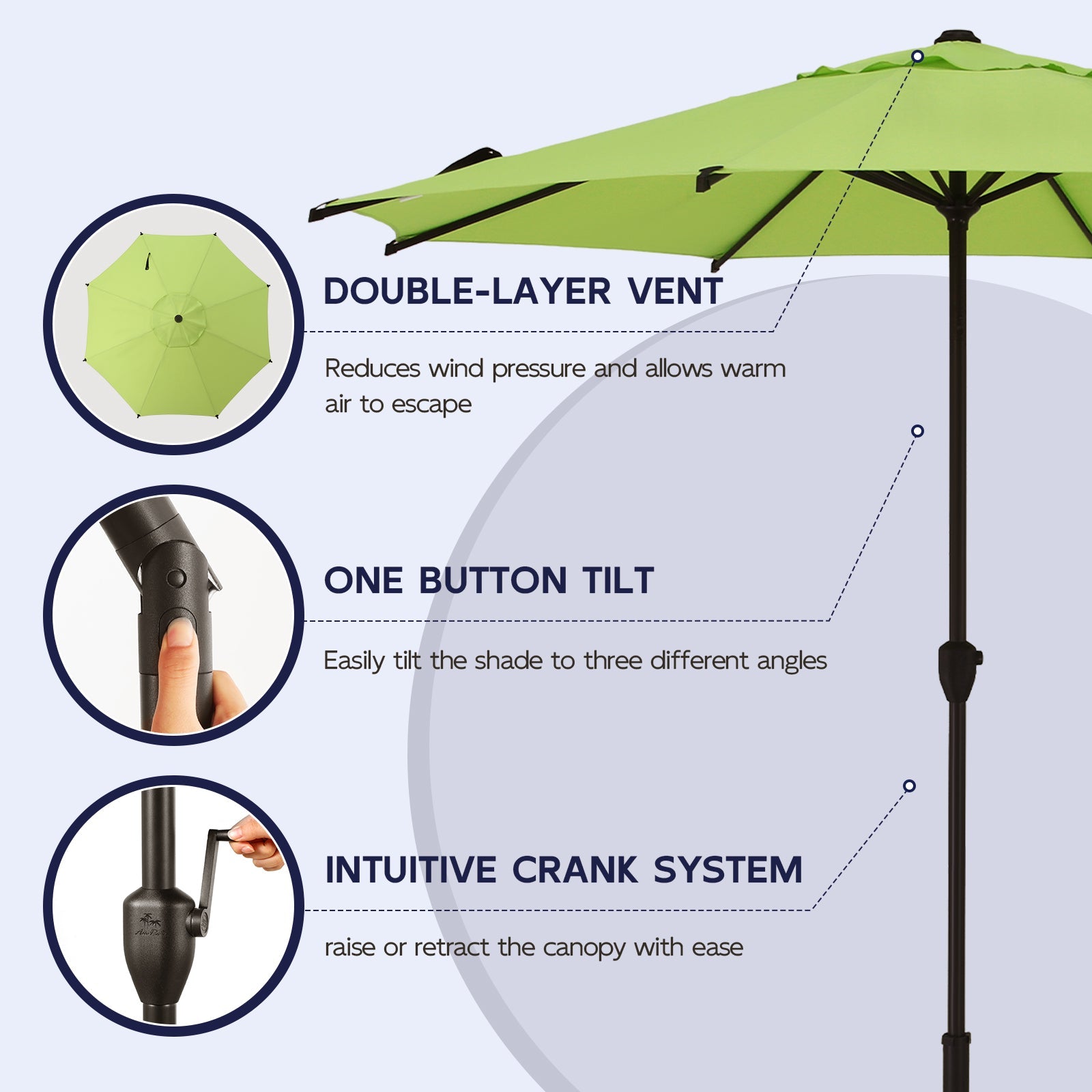 Lyon | 9ft Market Umbrella - Abba Patio