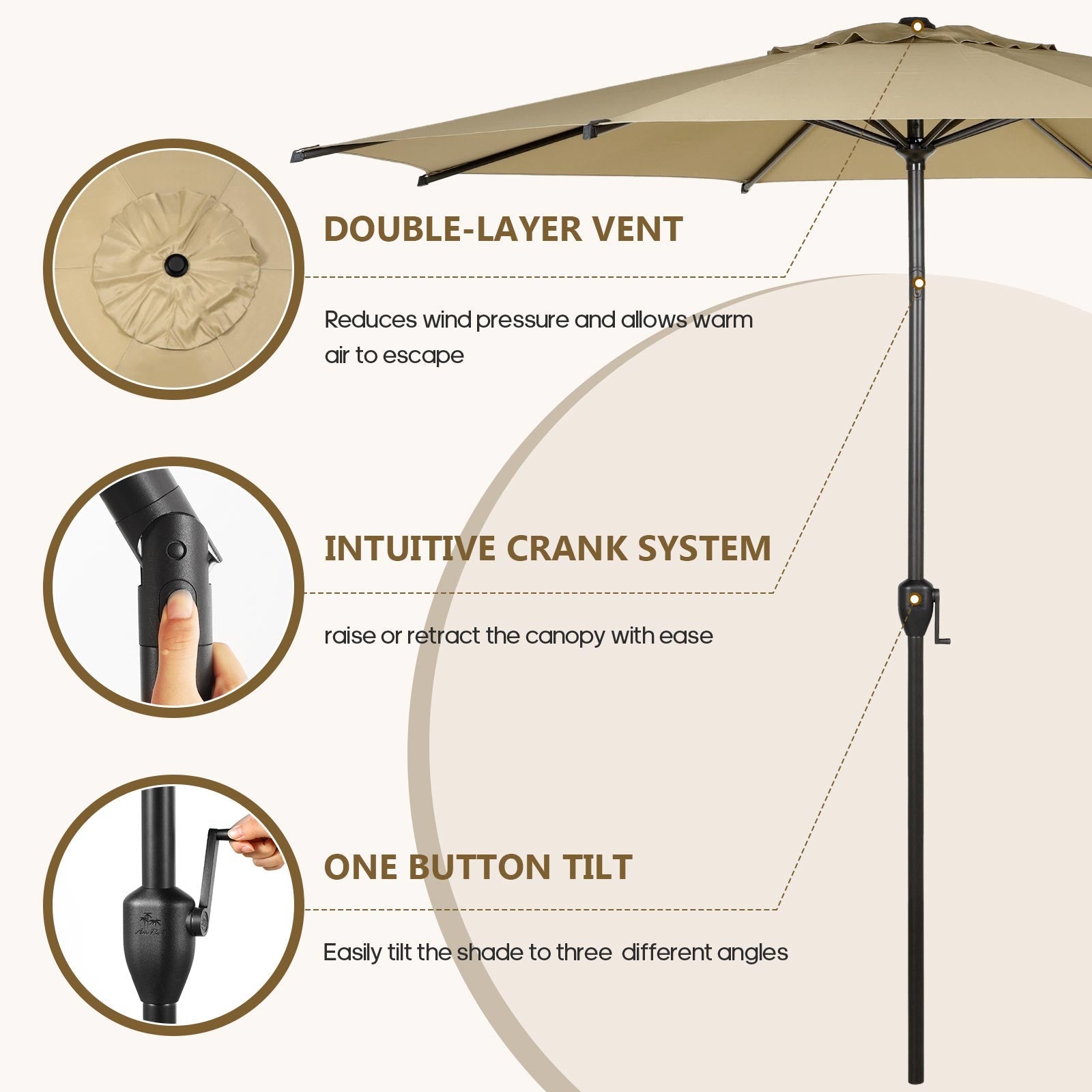 Lyon | 9ft Market Umbrella - Abba Patio