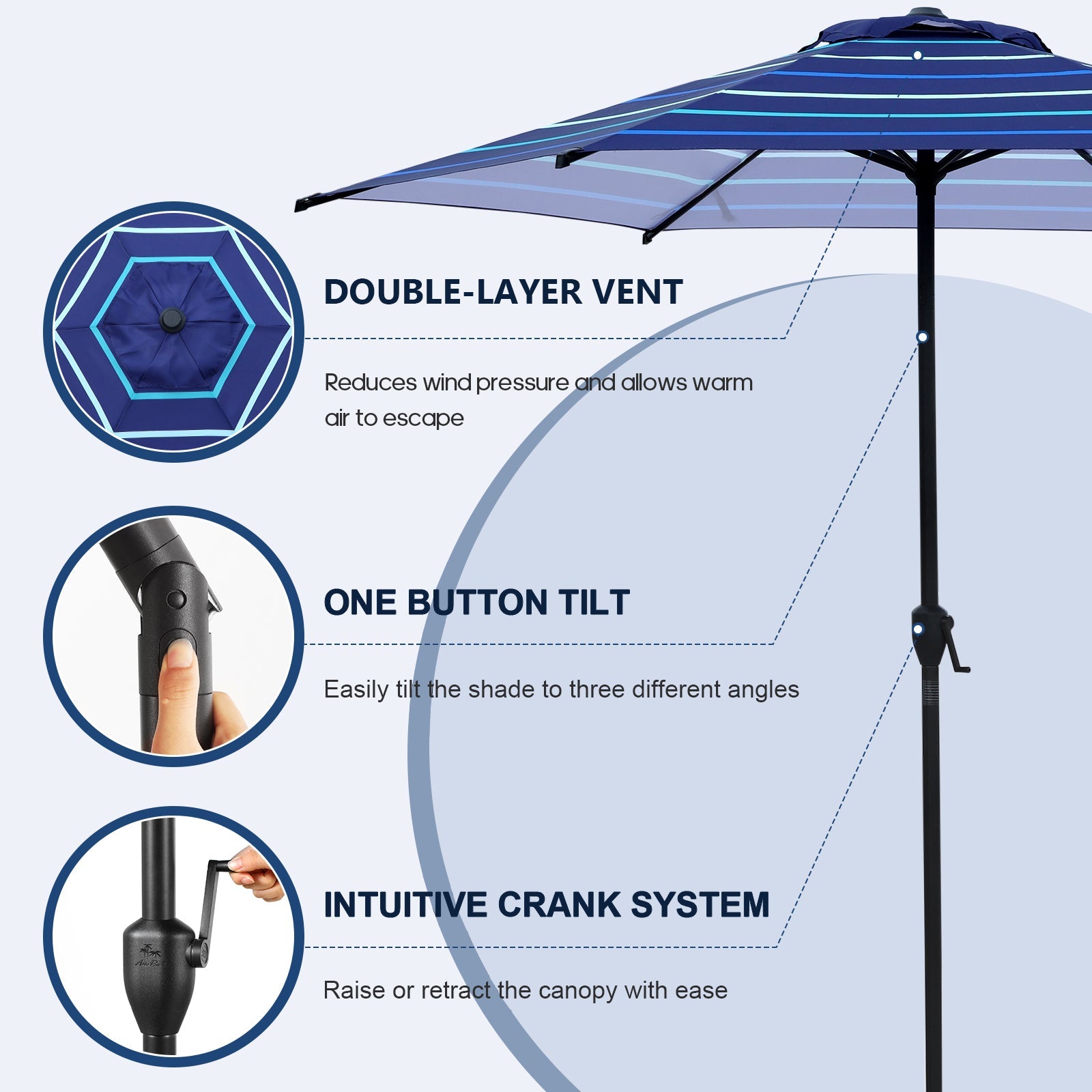 Lyon | 9ft Market Umbrella - Abba Patio