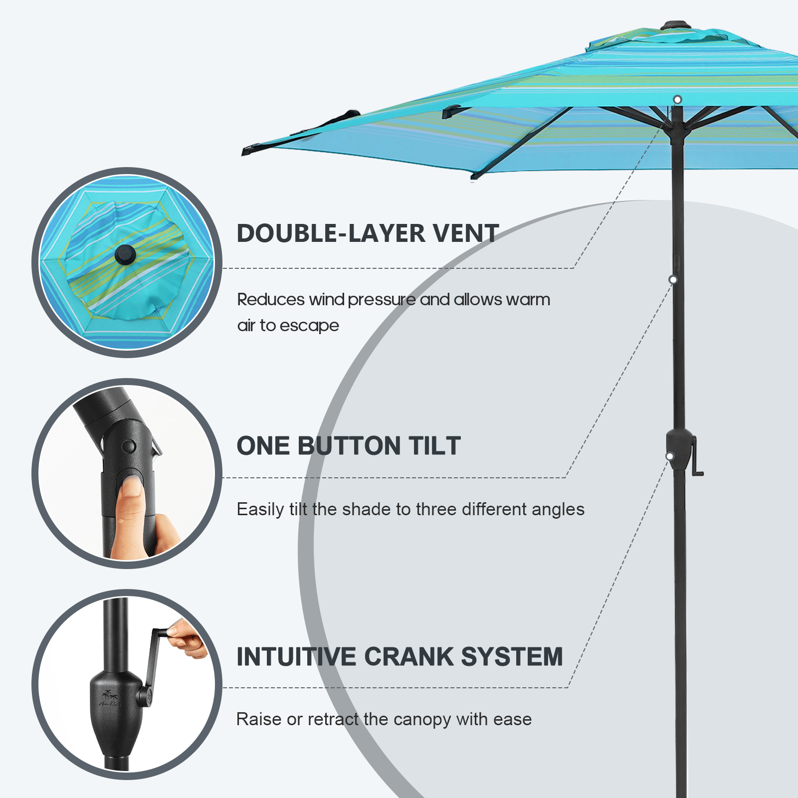 Lyon | 9ft Market Umbrella - Abba Patio