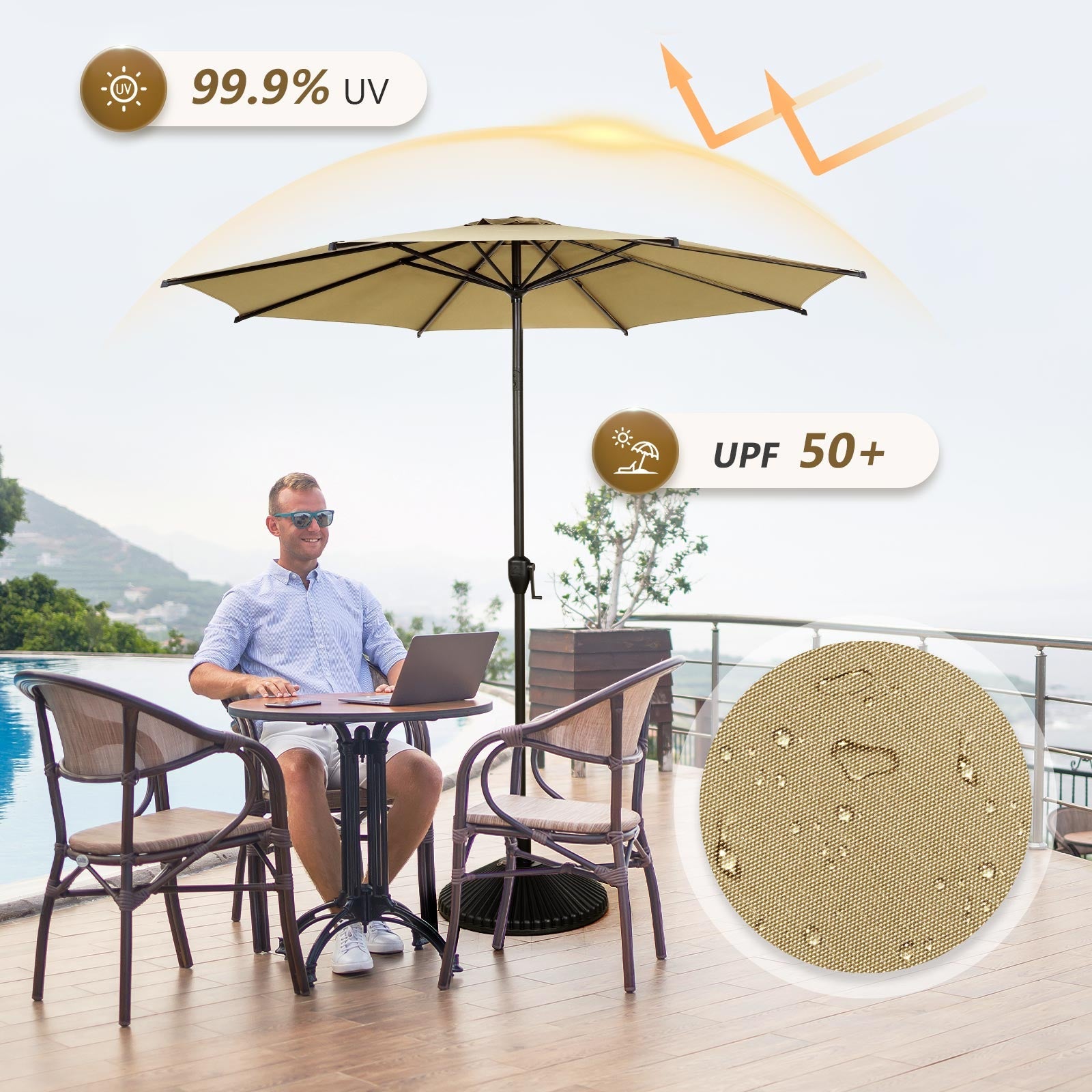 Lyon | 9ft Market Umbrella - Abba Patio