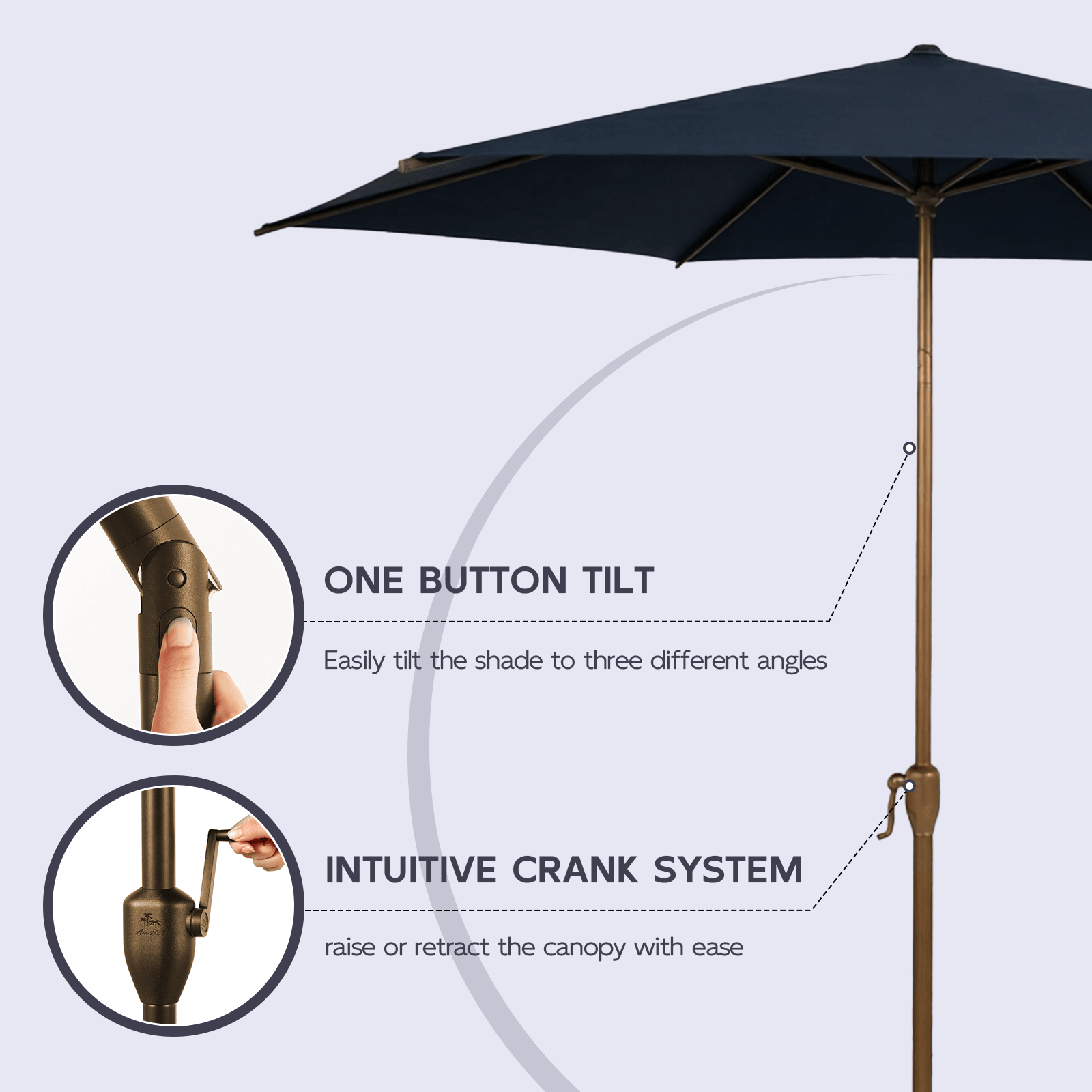 Lyon | 9ft Market Umbrella - Abba Patio