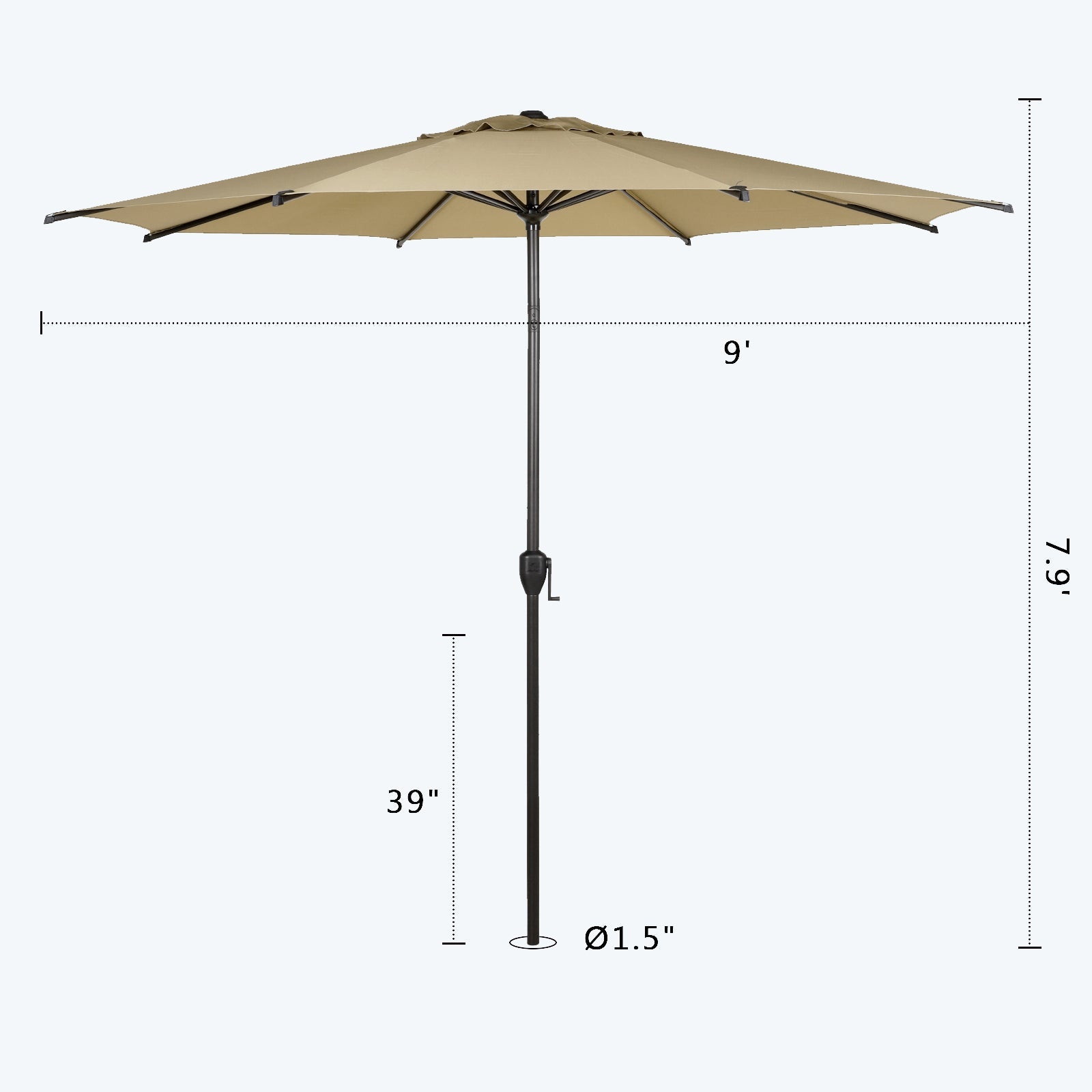 Lyon | 9ft Market Umbrella - Abba Patio