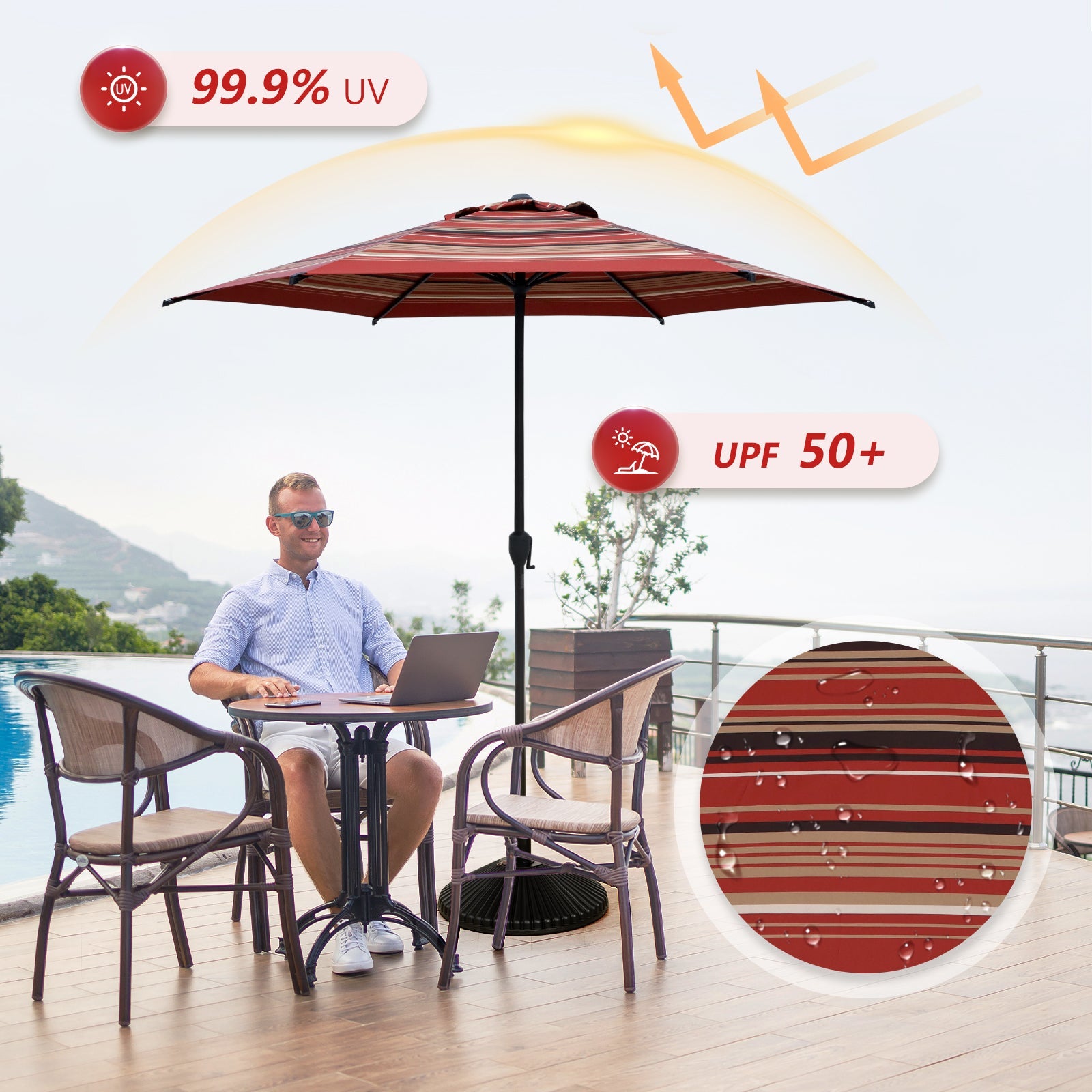 Lyon | 9ft Market Umbrella - Abba Patio
