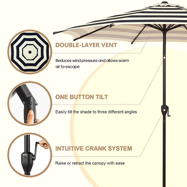 Lyon | 9ft Market Umbrella - Abba Patio