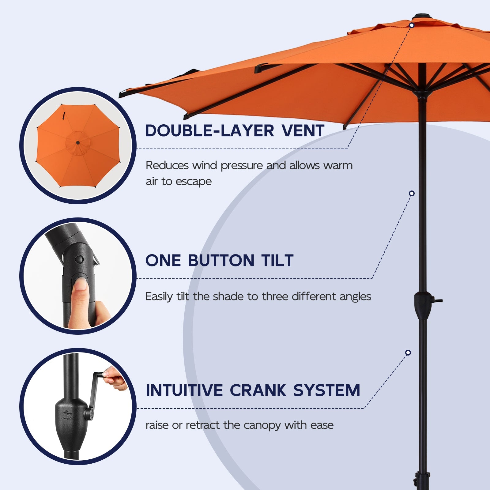 Lyon | 9ft Market Umbrella - Abba Patio