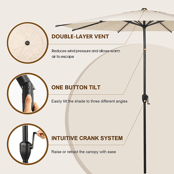 Lyon | 9ft Market Umbrella - Abba Patio