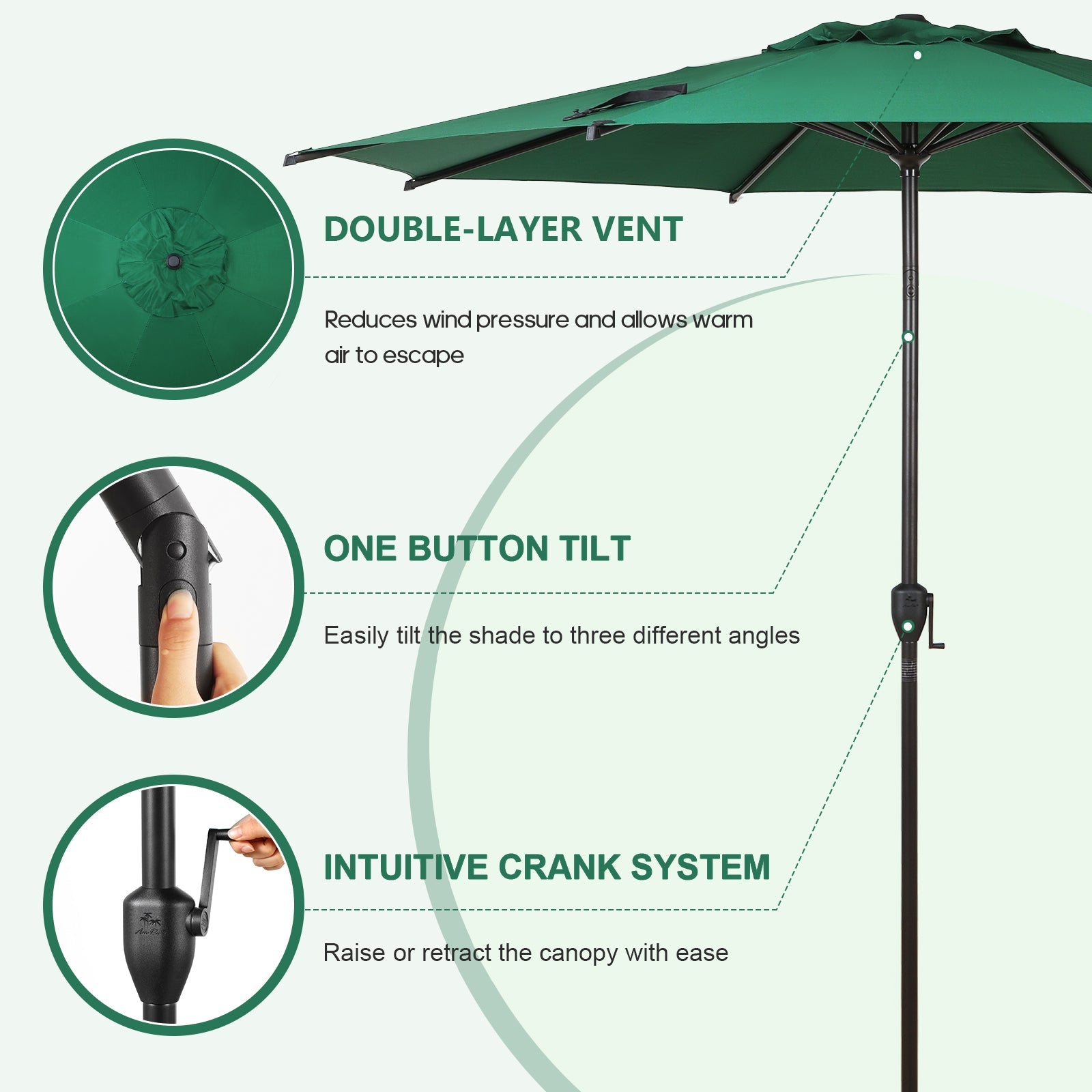 Lyon | 9ft Market Umbrella - Abba Patio