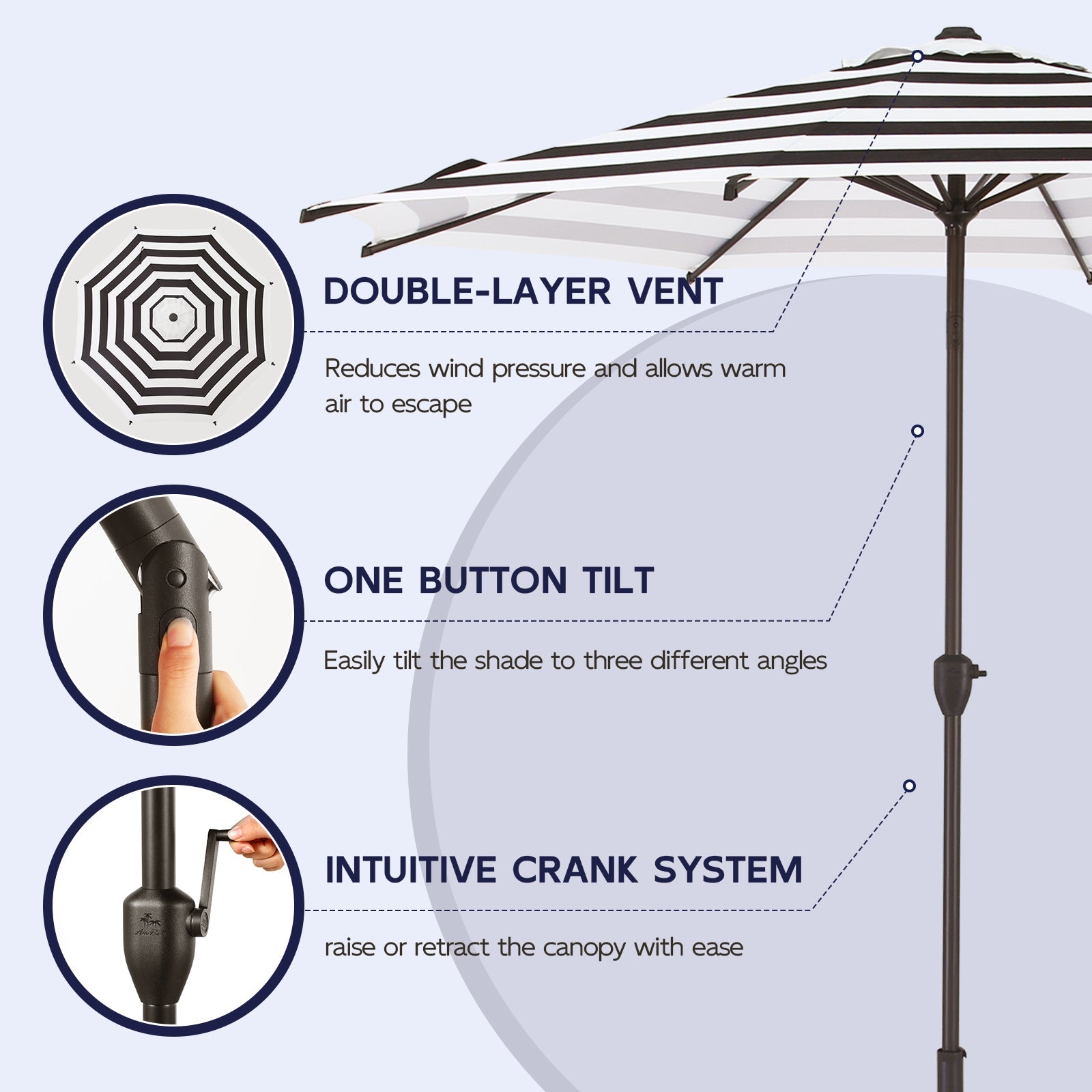 Lyon | 9ft Market Umbrella - Abba Patio