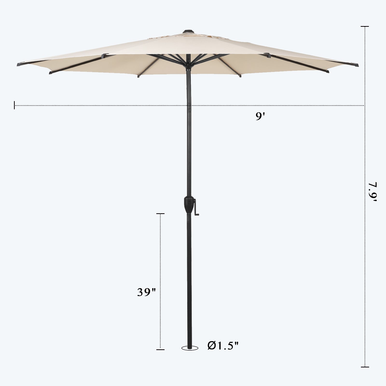 Lyon | 9ft Market Umbrella - Abba Patio