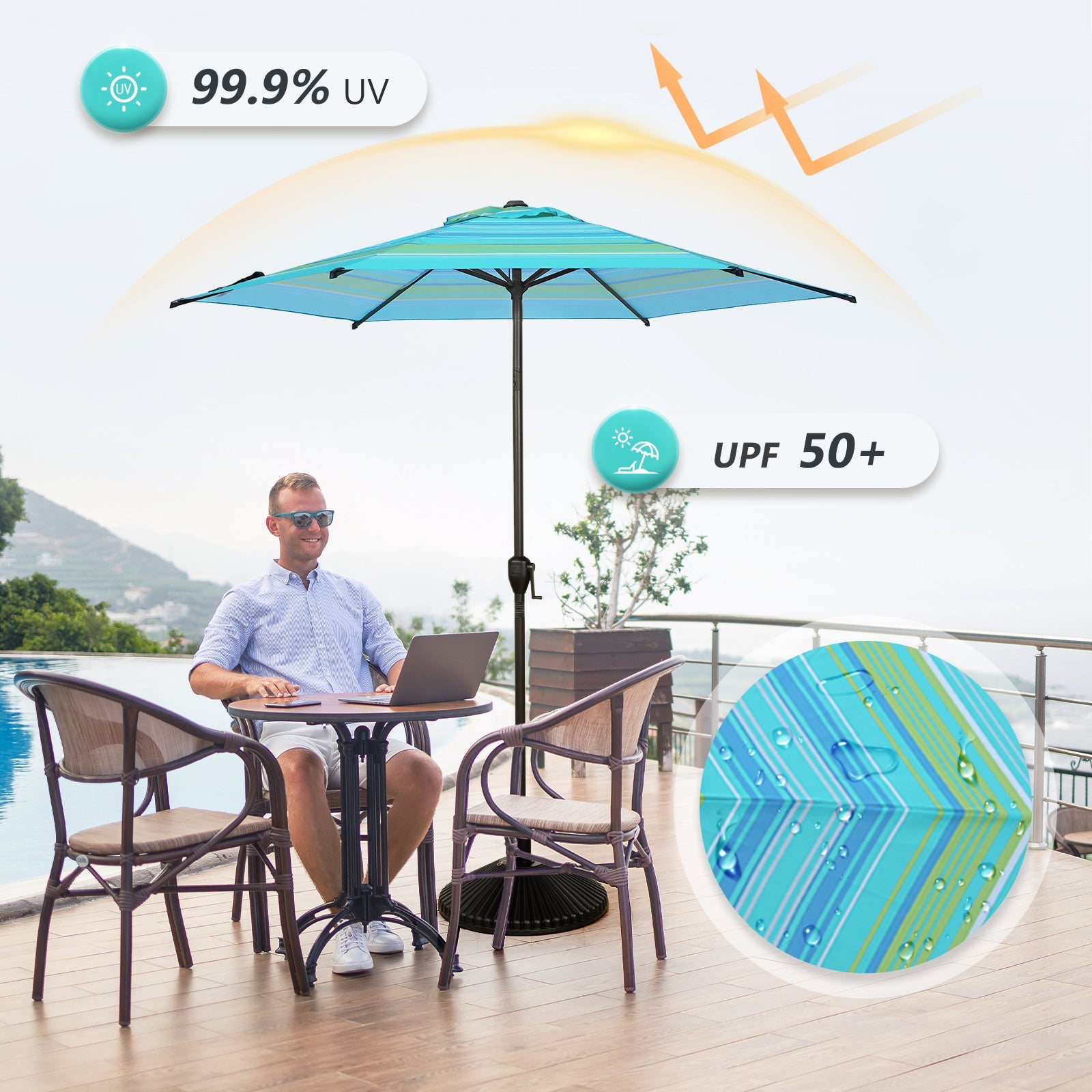 Lyon | 9ft Market Umbrella - Abba Patio